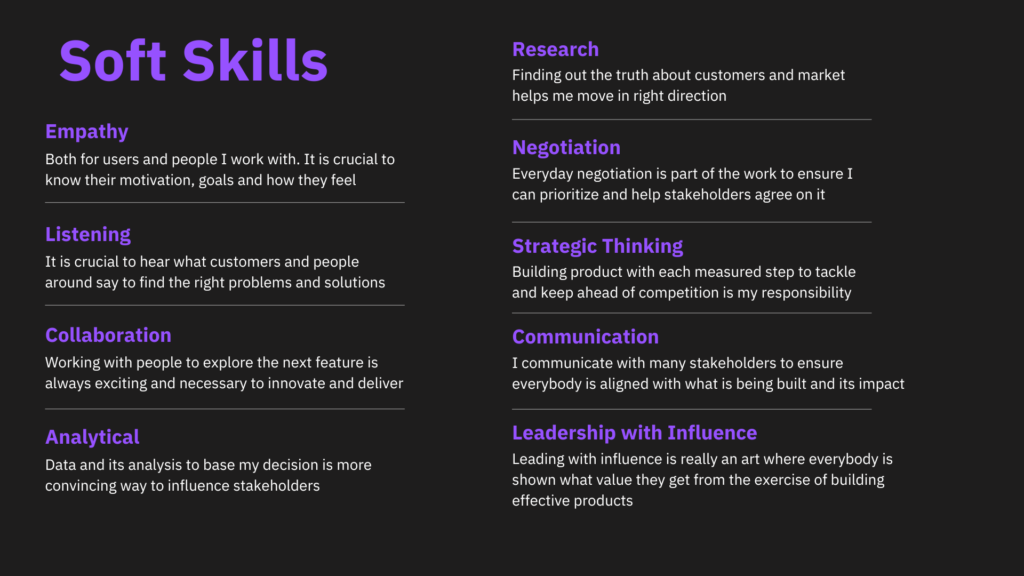 Soft skills of a product manager